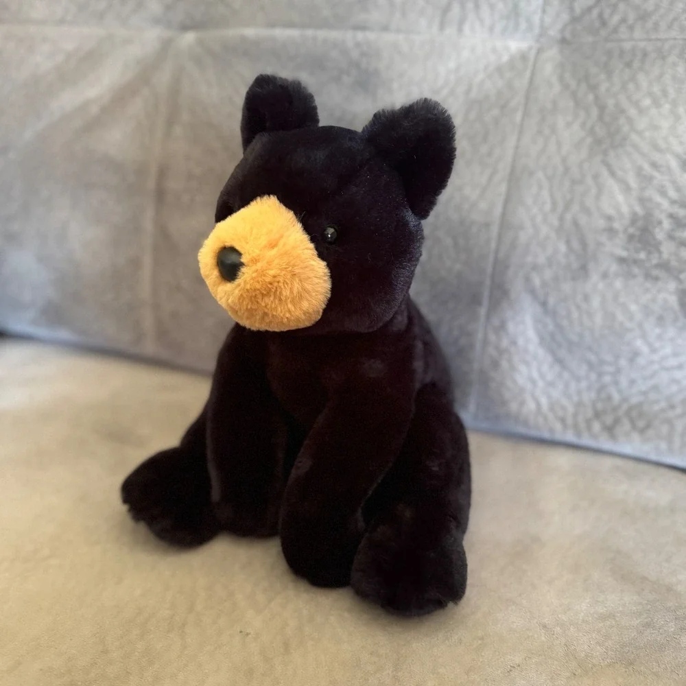 Douglas Black Bear Plush The Cuddle Toy Seated Stuffed Animal 9